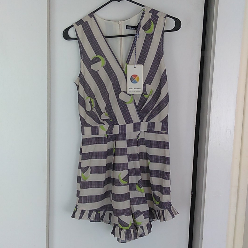 Dear Creatures Sleeveless Romper Nwt Xs